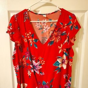 Old Navy red blouse